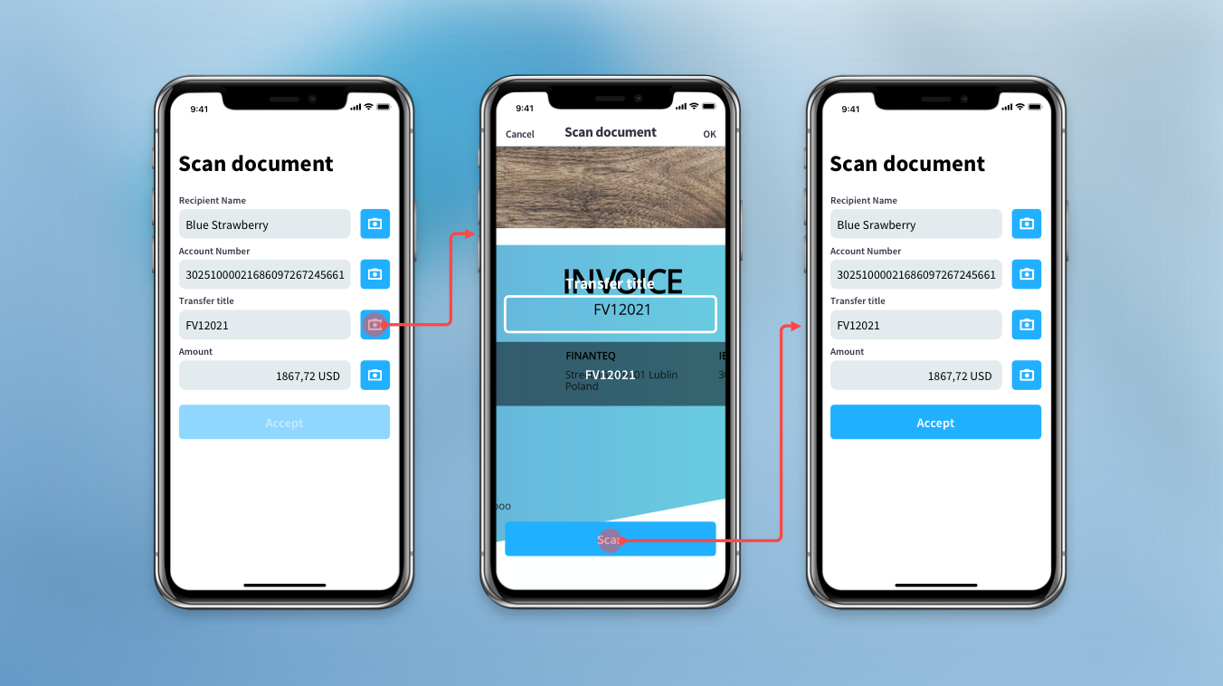 OCR invoice scanning on smartphone