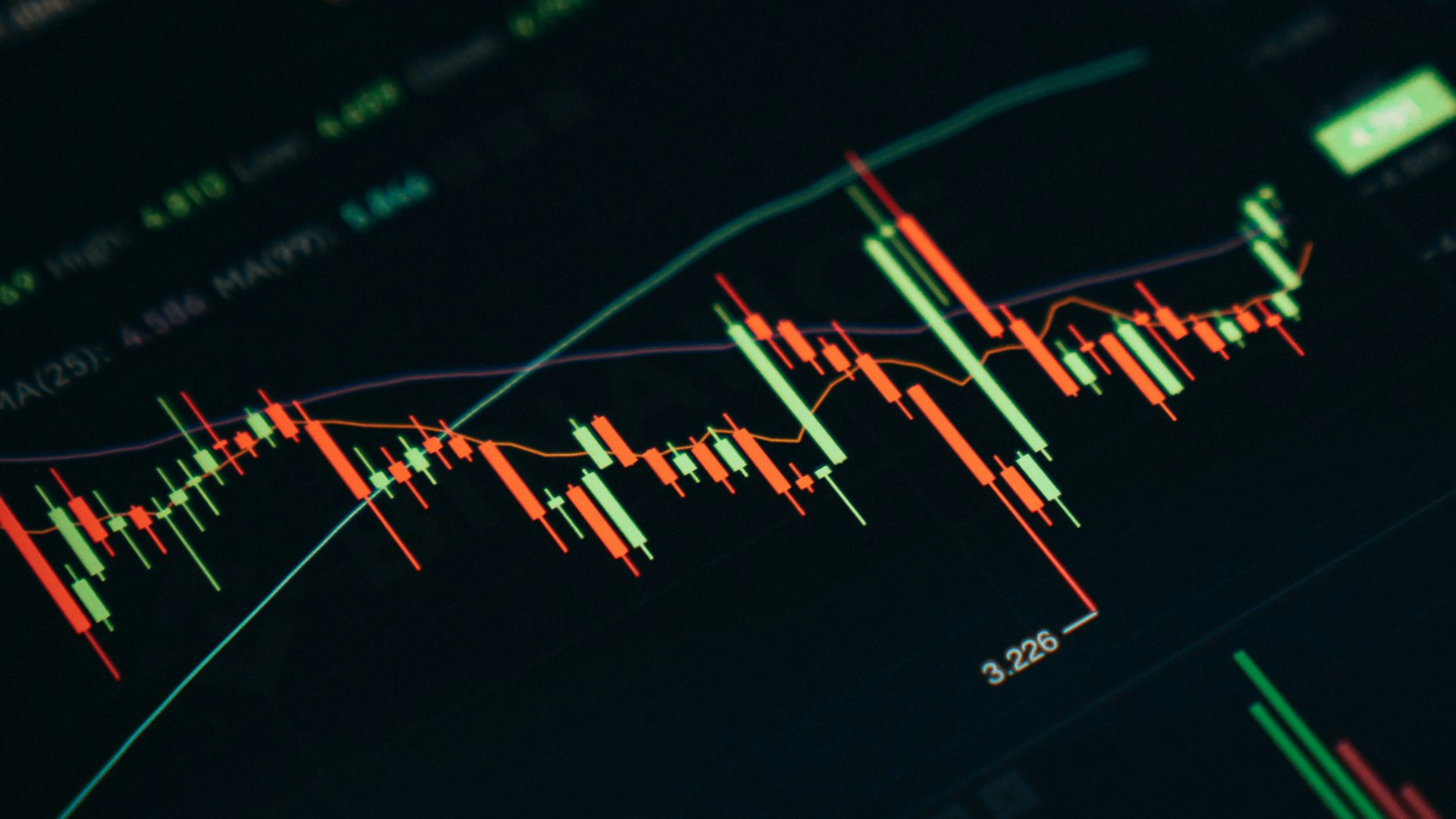 Fintech trends 2025 cover - diagram with increasing and decreasing values